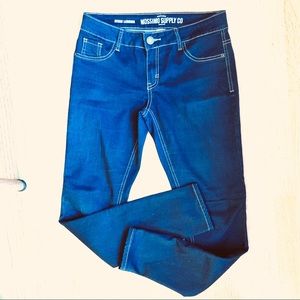 Blue denim skinny jeans